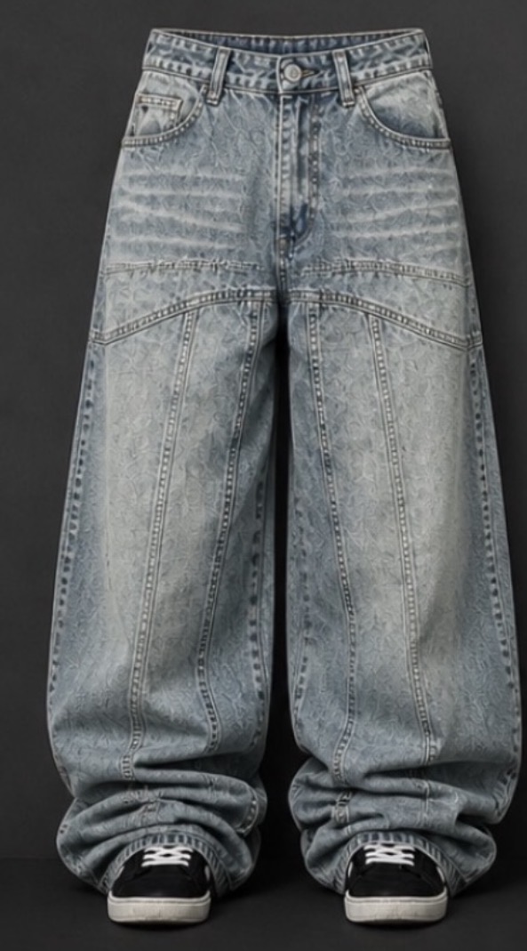Pantalón Baggy Relieve Light Wash