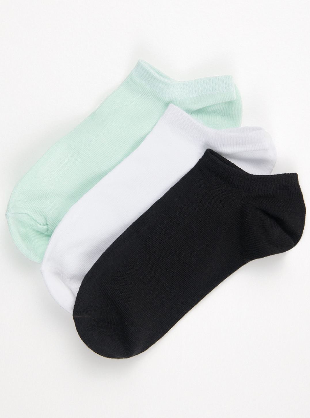 Pack x3 Medias Tobilleras Mint / Blanco / Negro