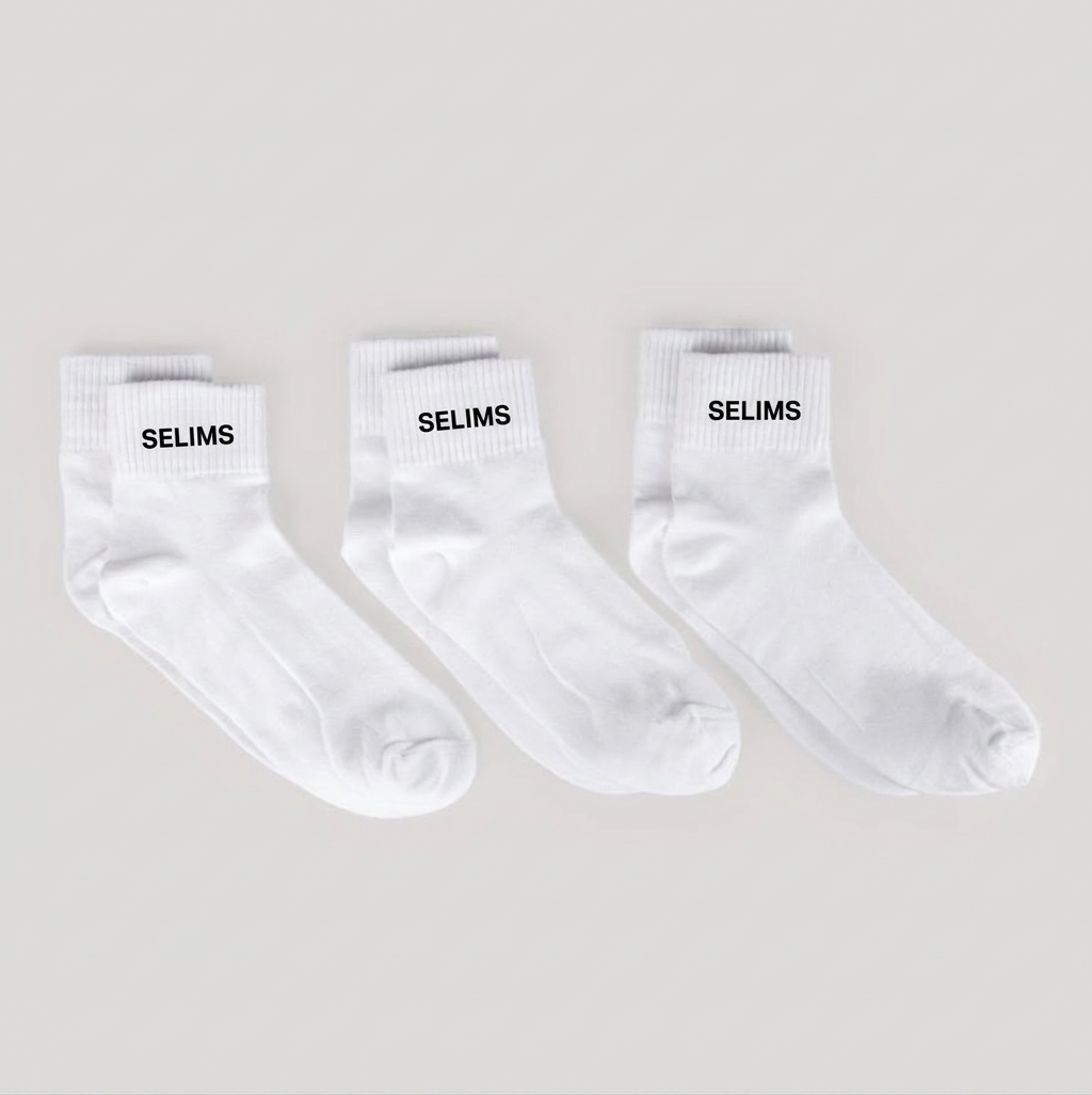Pack x3 Medias Tobilleras SELIMS Blancas