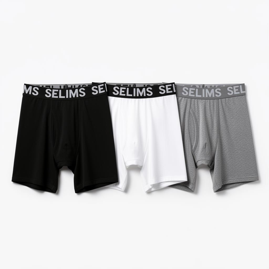 Pack x3 Boxer Negro · Blanco · Gris SELIMS