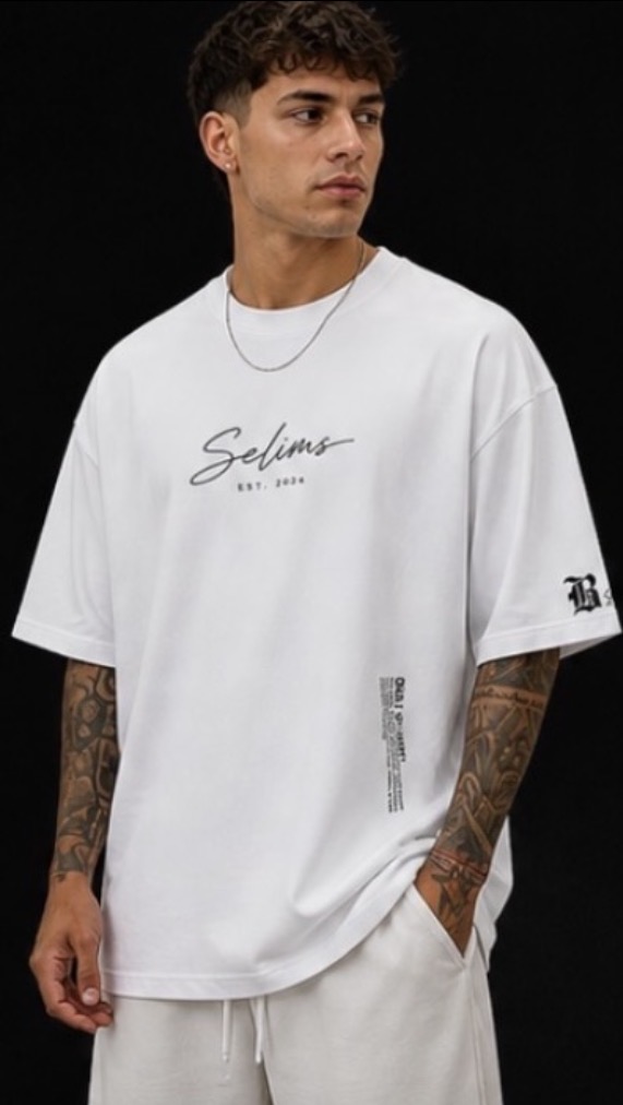 Remera Oversize Selims EST. 2024 Blanca