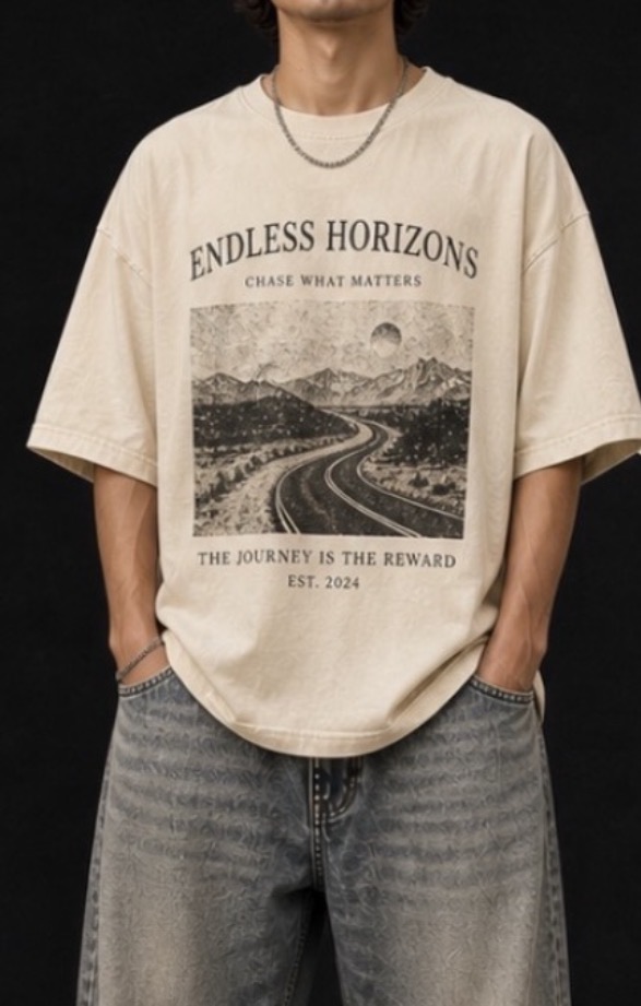 Remera Oversize Endless Horizons Crema